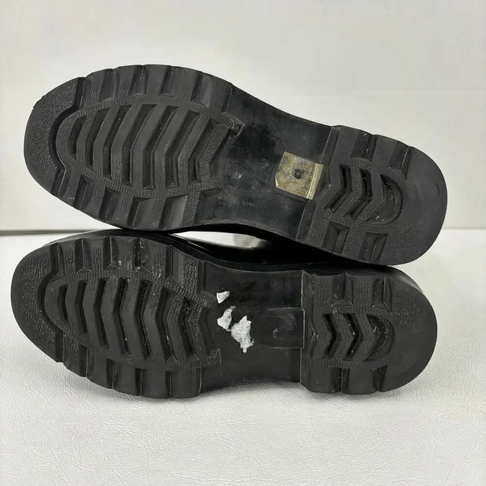 Michael Kors Tall Rain Boots Women's Size 7 Black Signature Logo Waterproof - Picture 10 of 13